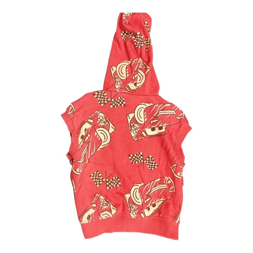 Disney Pixar Cars Sleeveless Hoodie and Shorts Set 12M Red Lightning‎ McQueen